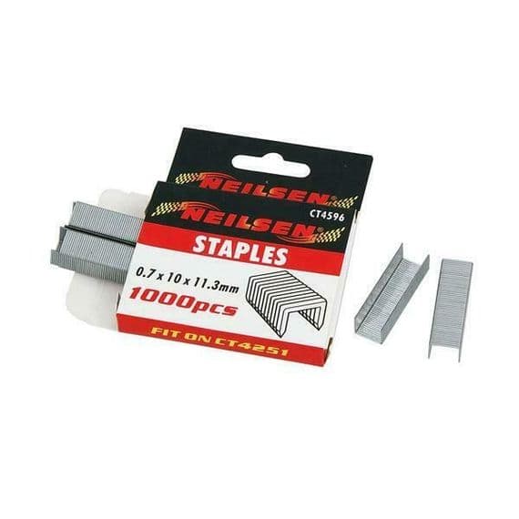 Blue Spot Tools 10mm Crown Flat Wire Staples T50 Type - Silver
