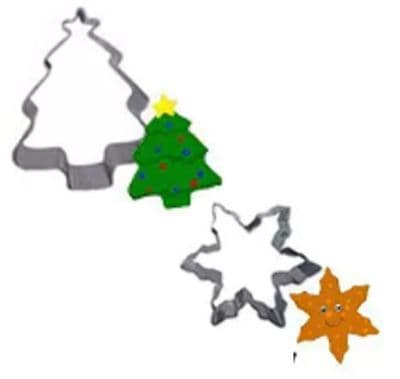2 x Christmas Cookie Cutters -Tree & Snowflake