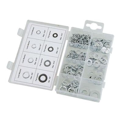 Flat and Lock Washer Assortment 250 Pce Ex Stock
