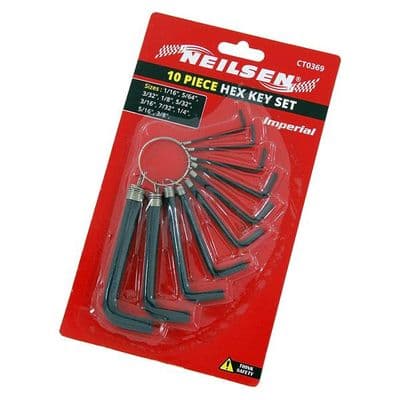 Hex Key Set - Imperial - 10Pc
