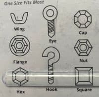 Multi Socket FITS Wing Nuts Hook and Eyes Hex Square and More1