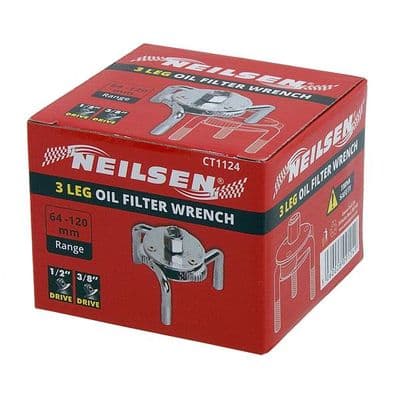 Oil Filter Wrench - 3 Leg With 3/8 And 1/2 in. Dr