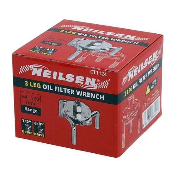 Oil Filter Wrench - 3 Leg With 3/8 And 1/2 in. Dr