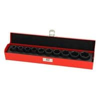Socket Set 1/2 inch drive 10 Pce for impact guns + high torque air tools