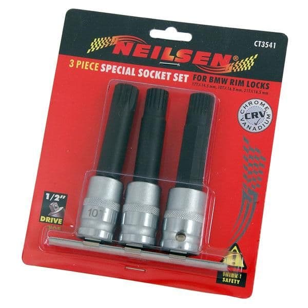 Special Socket Set For Bmw Rim Locks - 3pc