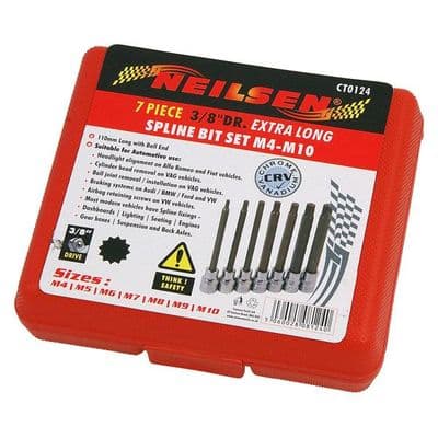 Spline Bit Socket Set - Long - 3/8