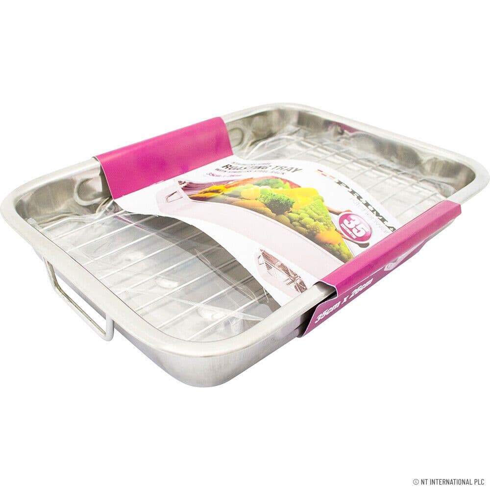 SS Roasting Tray with Rack - 35cm