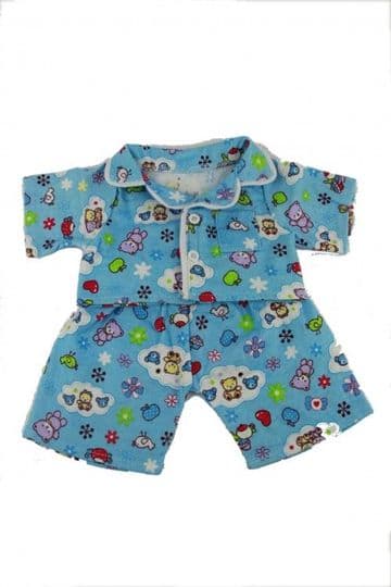 Blue Sleepy Time Flannel Pyjamas - 8"