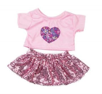 Pink T Shirt with Sparkly Skirt