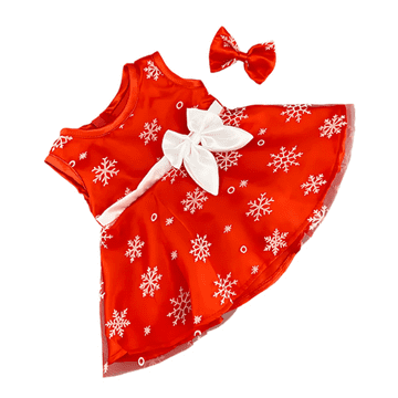 Red Snowflake Dress with Bow
