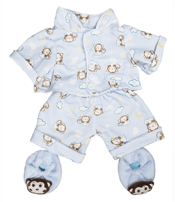 Soft Blue Monkey Pyjamas with slippers - 8