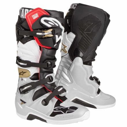 Alpinestars Tech 7 Boot BLACK/SILVER/WHITE/GOLD