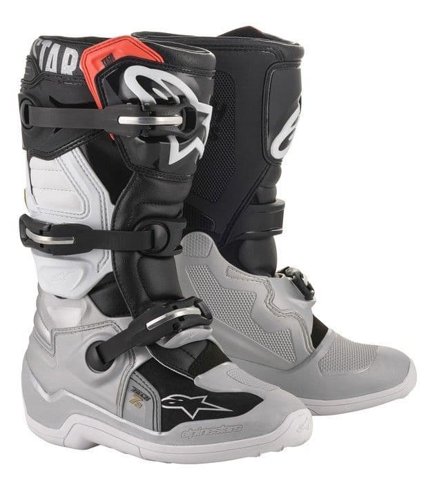 Alpinestars Tech 7s Youth Black Silver White Gold