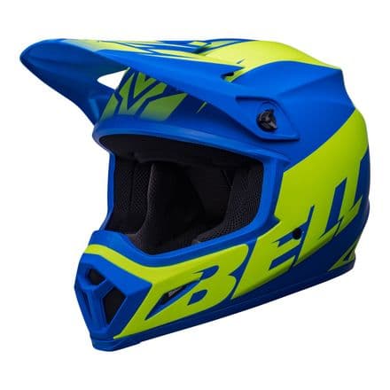 Bell MX 2022 MX-9 Mips Adult Helmet (Disrupt Matte Classic Blue/Hi-Viz Yellow)