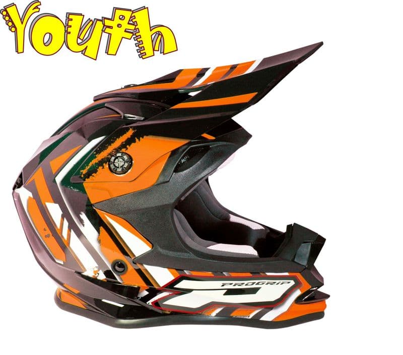 Progrip 3009 YOUTH Helmet Flo Orange Black