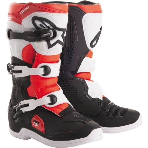 Tech 3S Youth Black White Red Flo