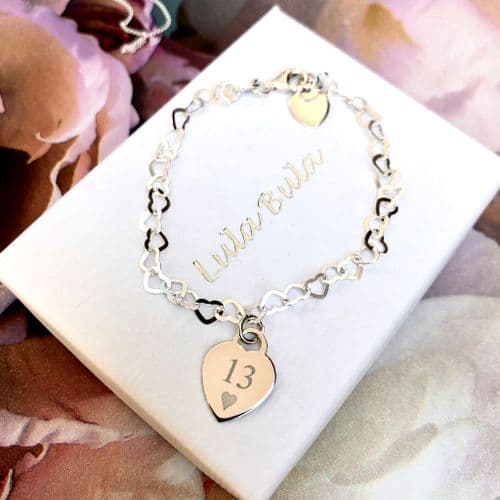 13th birthday gift bracelet - FREE ENGRAVING