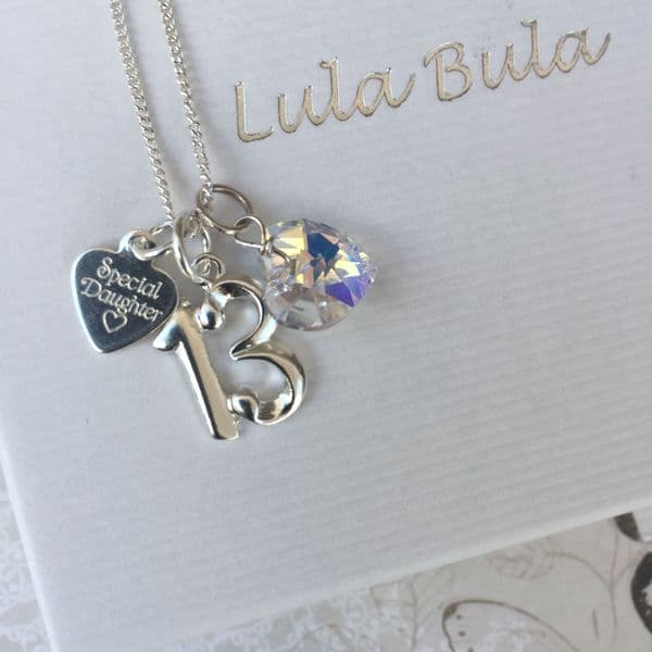 13th birthday silver jewellery gift for a daughter