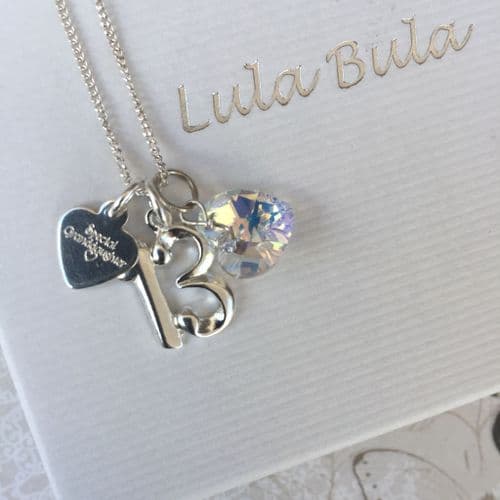 13th birthday silver jewellery gift for a granddaughter