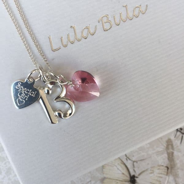 13th birthday silver jewellery gift for a special girl