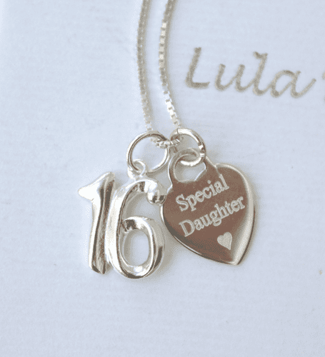 16th birthday silver jewellery gift for a daughter - FREE ENGRAVING