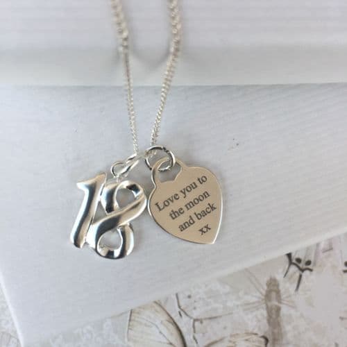 18th birthday gift necklace - FREE ENGRAVING