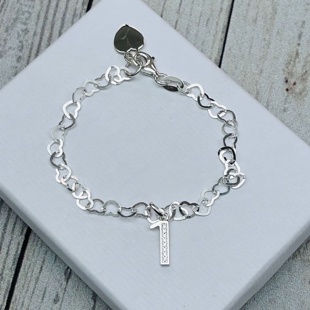 1st birthday silver bracelet for a special girl