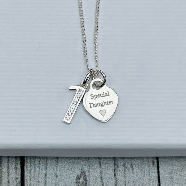 1st birthday silver jewellery gift for a daughter - FREE ENGRAVING
