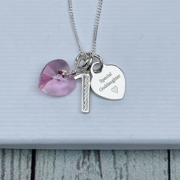1st birthday silver jewellery gift for a Goddaughter - FREE ENGRAVING