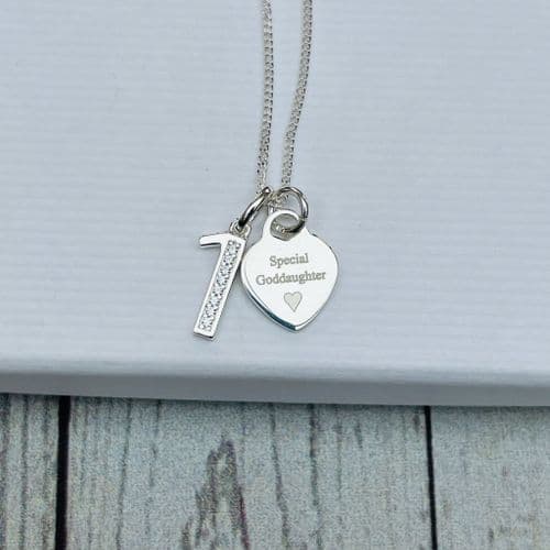 1st birthday silver jewellery gift for a Goddaughter - FREE ENGRAVING