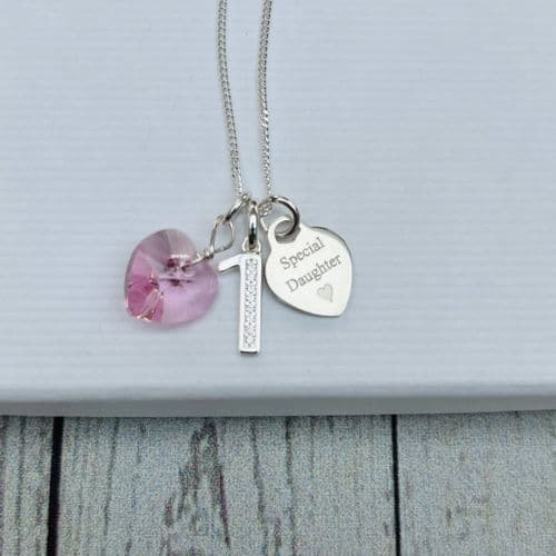 1st birthday silver jewellery gift for a special girl - FREE ENGRAVING