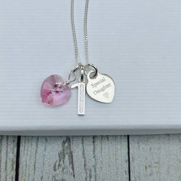 1st birthday silver jewellery gift for a special girl - FREE ENGRAVING
