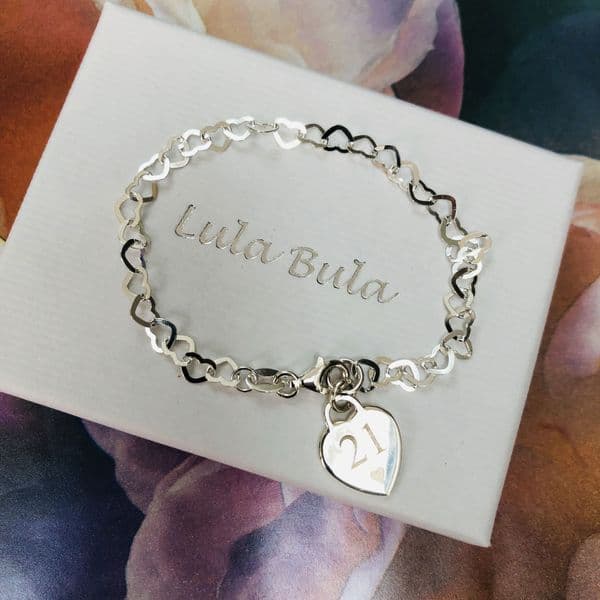 21st birthday gift bracelet - FREE ENGRAVING