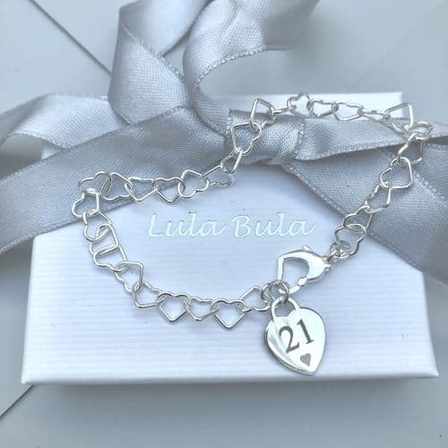 21st birthday gift charm bracelet - FREE ENGRAVING