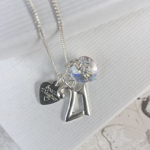 21st birthday necklace - FREE ENGRAVING