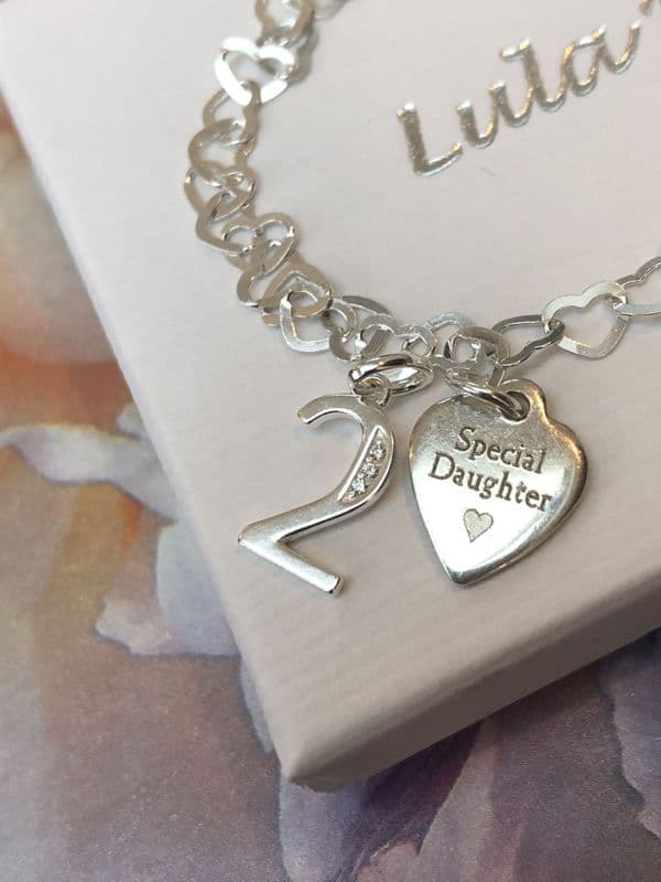 2nd birthday silver bracelet - FREE ENGRAVING