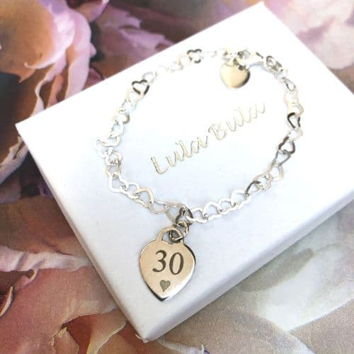 30th birthday gift bracelet - FREE ENGRAVING