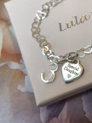 3rd birthday silver bracelet - FREE ENGRAVING