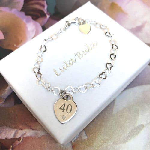 40th birthday gift bracelet - FREE ENGRAVING