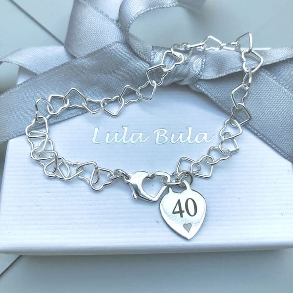40th birthday gift bracelet - FREE ENGRAVING