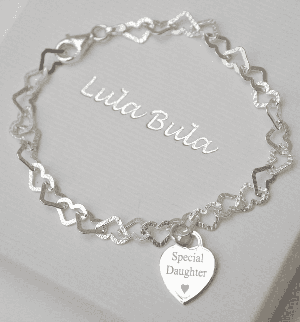 60th birthday gift silver charm bracelet - FREE ENGRAVING