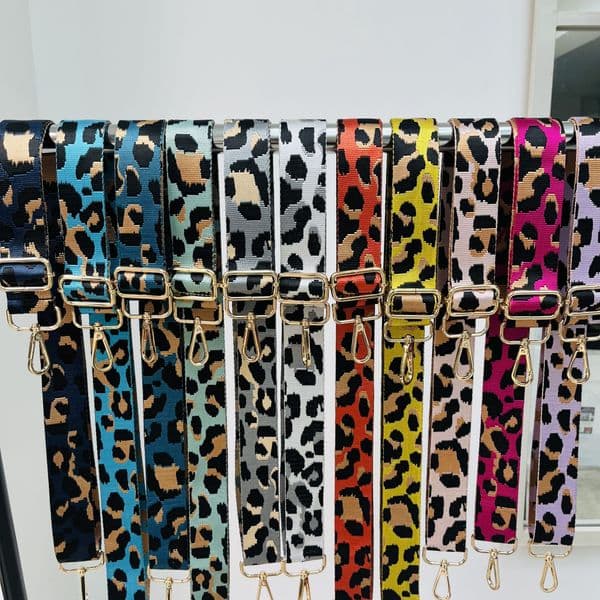 Animal print bag strap 4cm width - various colours