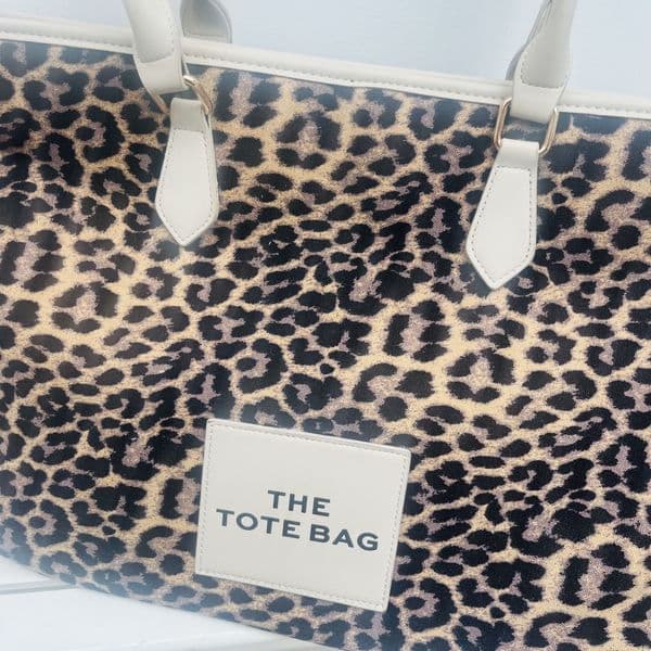 Animal print tote bag - large
