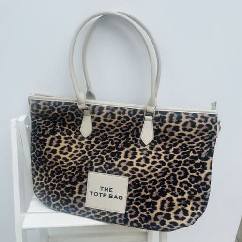 Animal print tote bag - large
