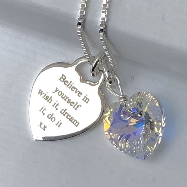 Believe in yourself gift necklace - FREE ENGRAVING