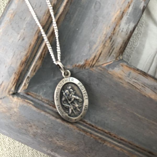 Boy's First Holy Communion gift - silver St Christopher necklace