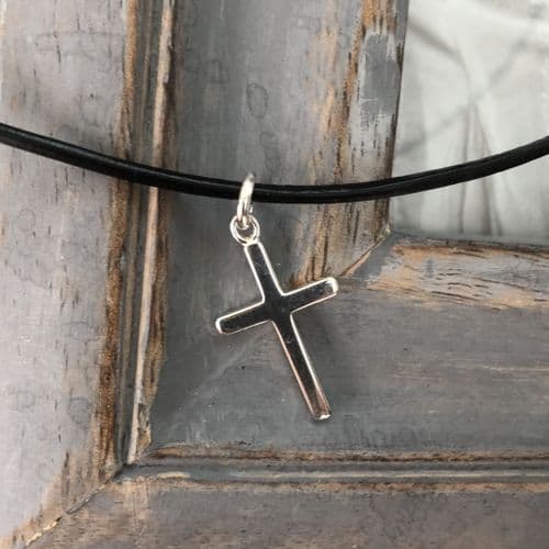 Boy's jewellery gift necklace with silver cross