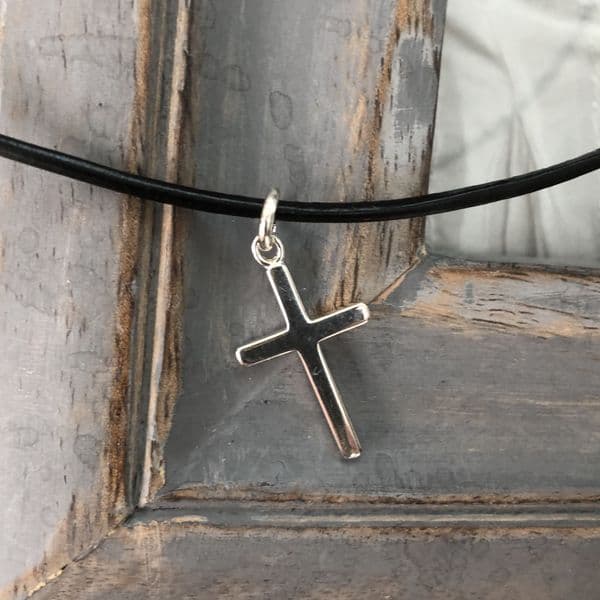 Boy's jewellery gift necklace with silver cross