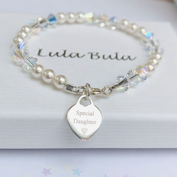 Personalised bracelet with silver heart