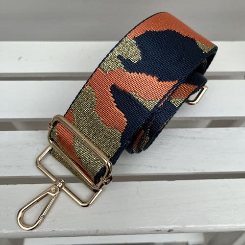 Camouflage bag strap - 5cm various colours